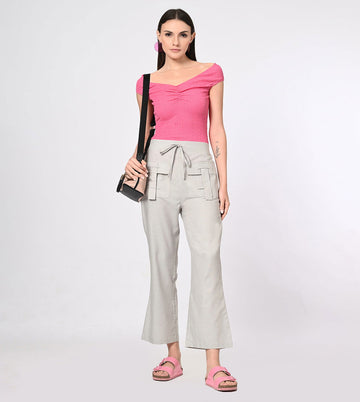 Rayon High Waisted Casual Pants - Marvel