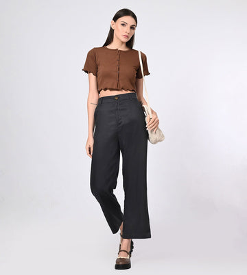 Tencel High Waisted Bell Bottom Formal Pants - Marvel