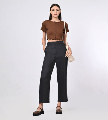 Tencel High Waisted Bell Bottom Formal Pants - Marvel
