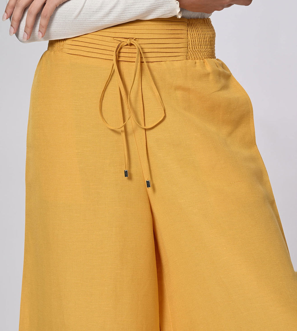Cotton Linen Blend Wide Fit Culottes - Marvel