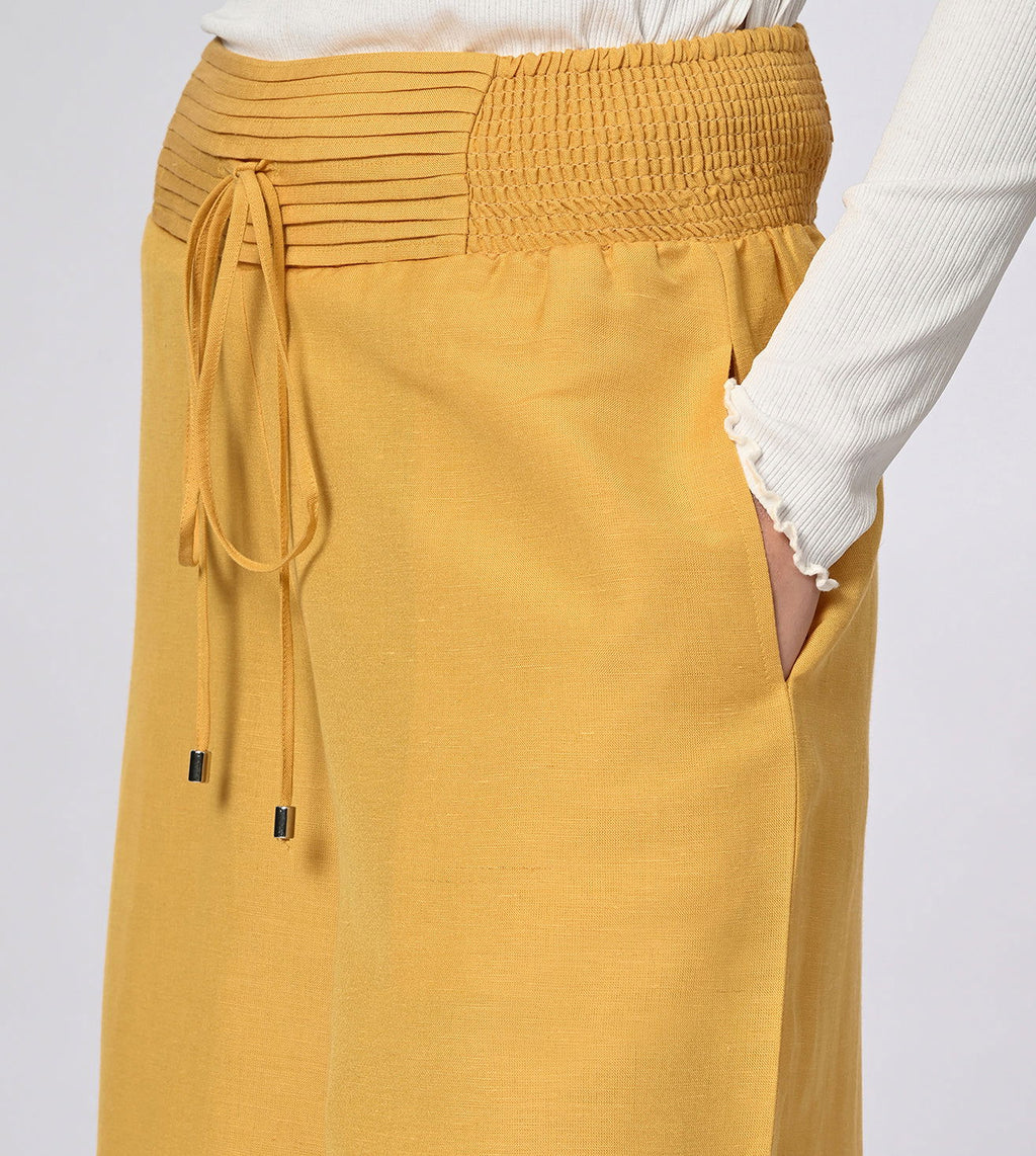 Cotton Linen Blend Wide Fit Culottes - Marvel