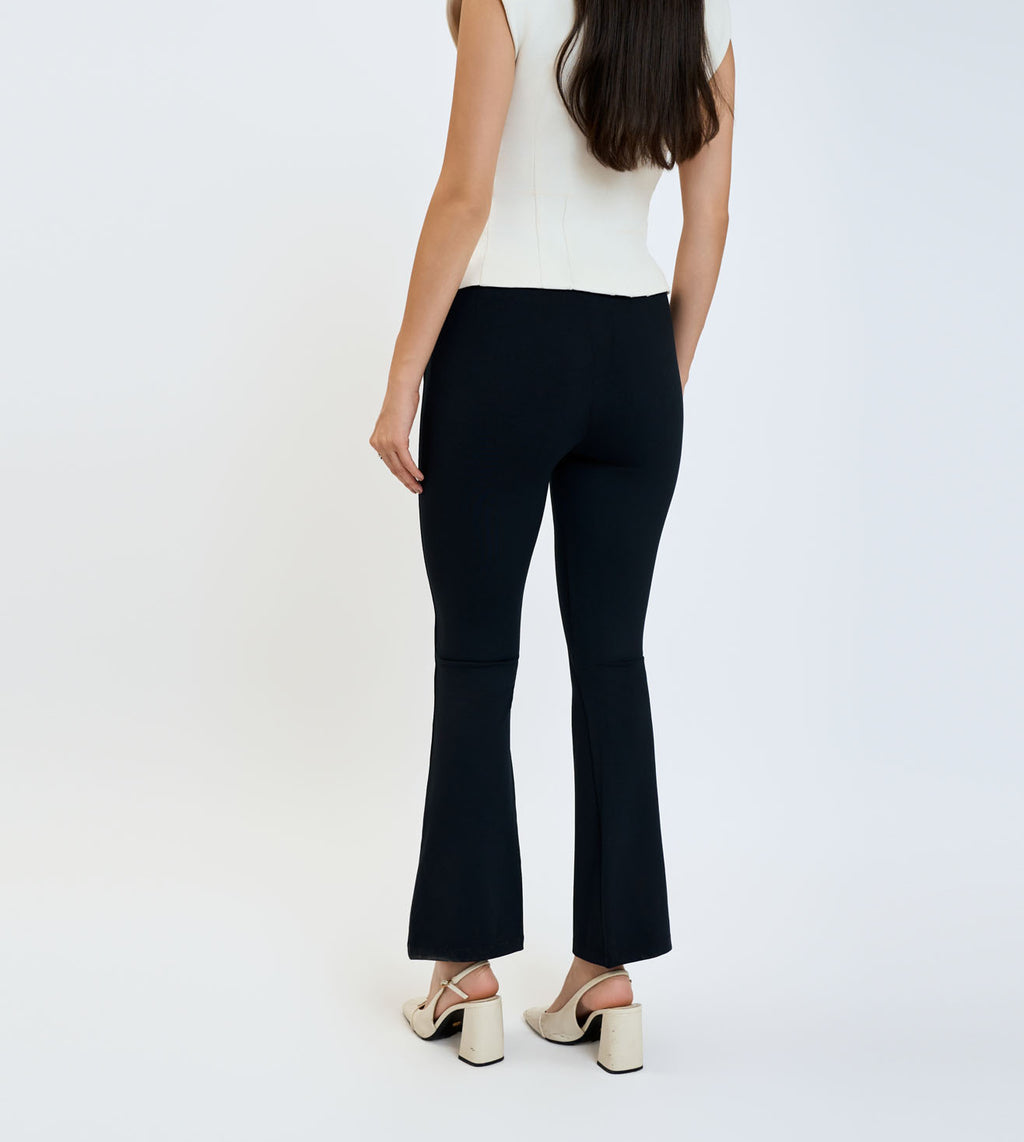 Ultimate Black Nylon Spandex Flared Fit Pants