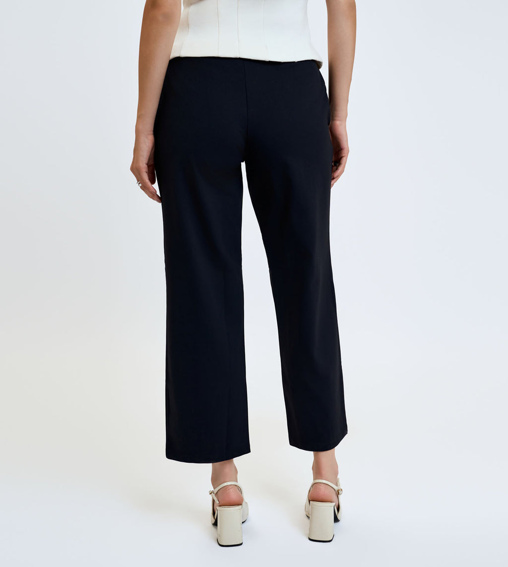 Ultimate Black Nylon Spandex Straight Fit Pants