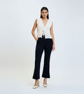 Ultimate Black Nylon Spandex Slim Flared Pants