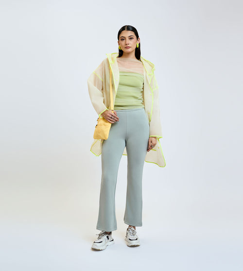Jade Grey Modal Flared Pants