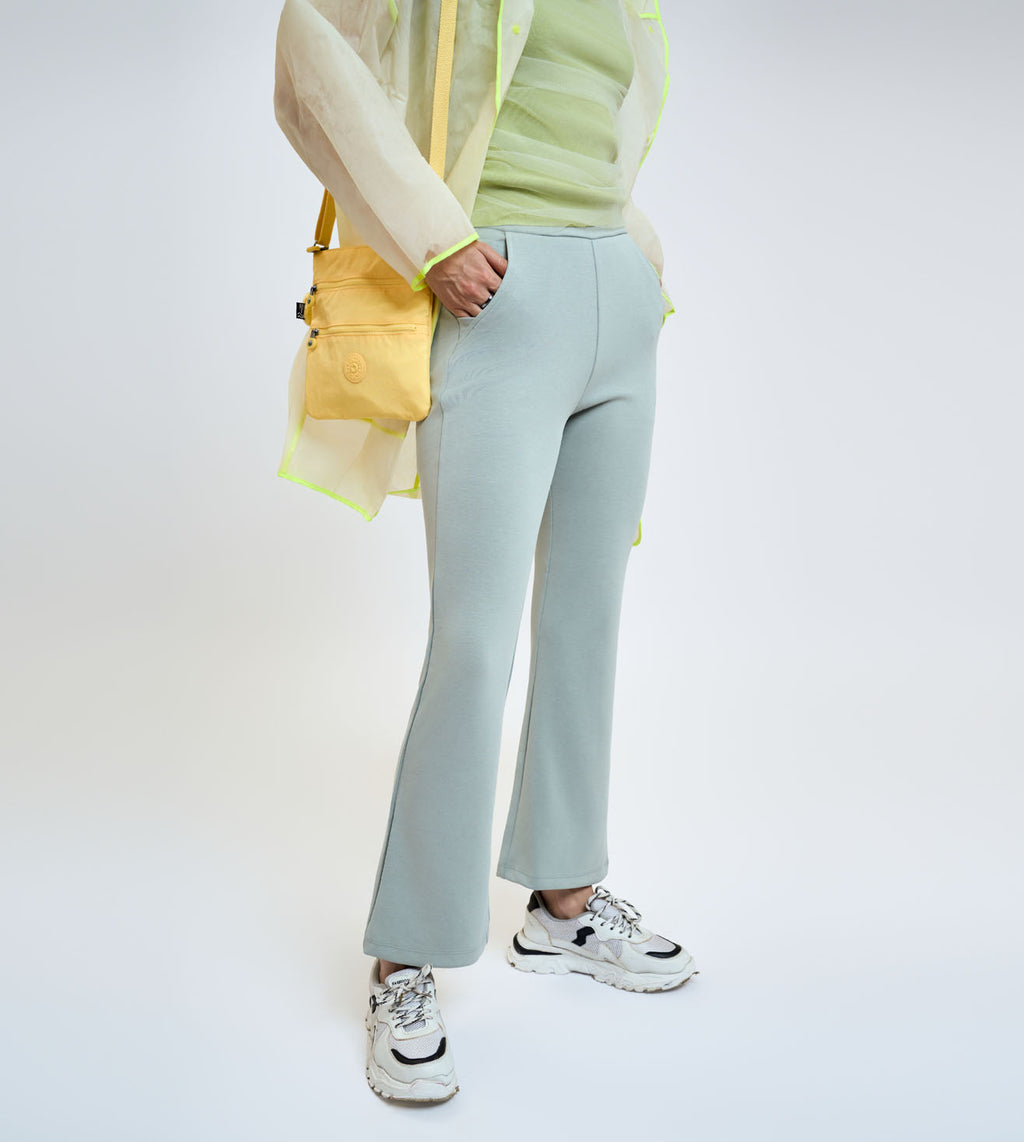 Jade Grey Modal Flared Pants