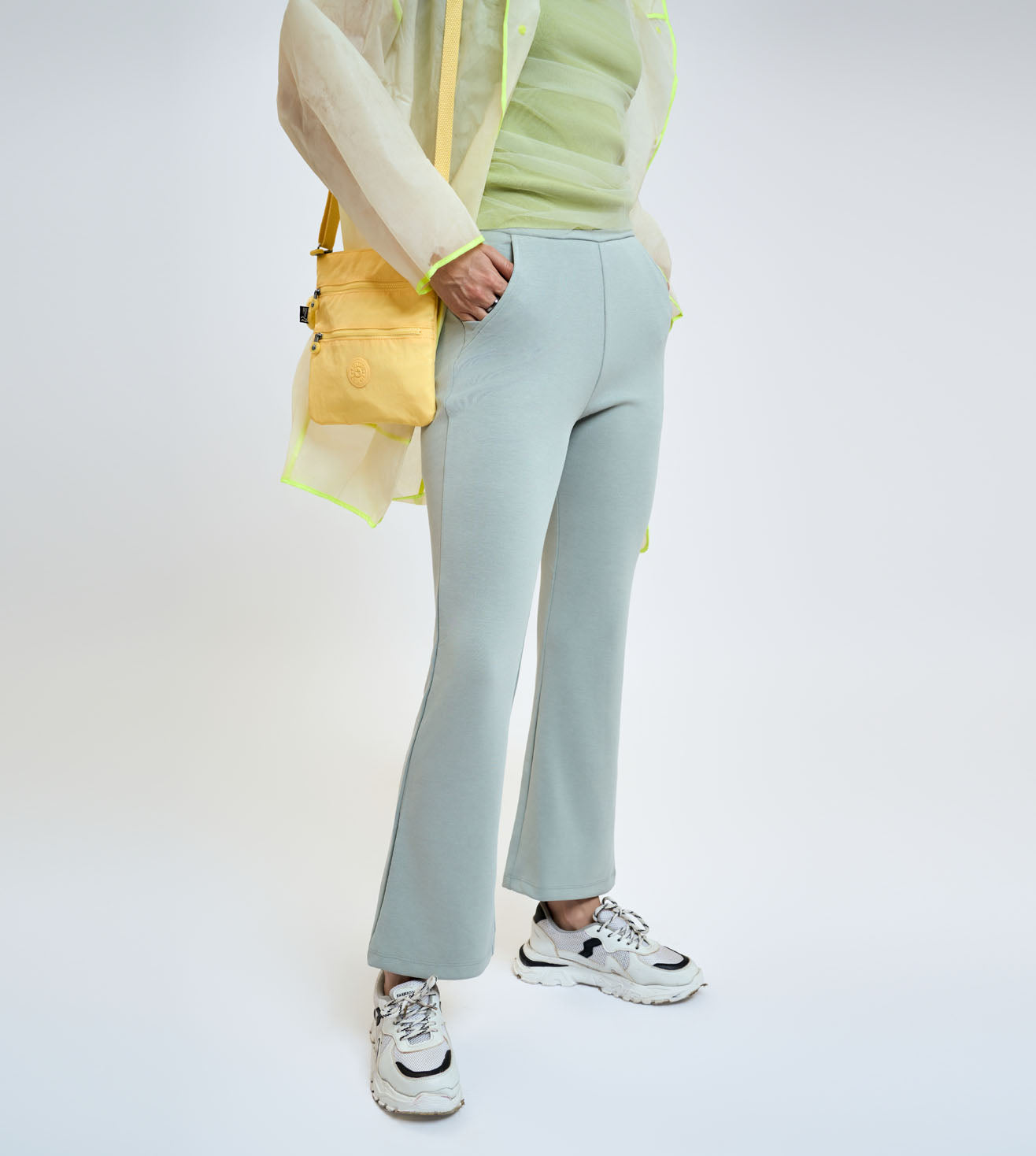 Jade Grey Modal Flared Pants