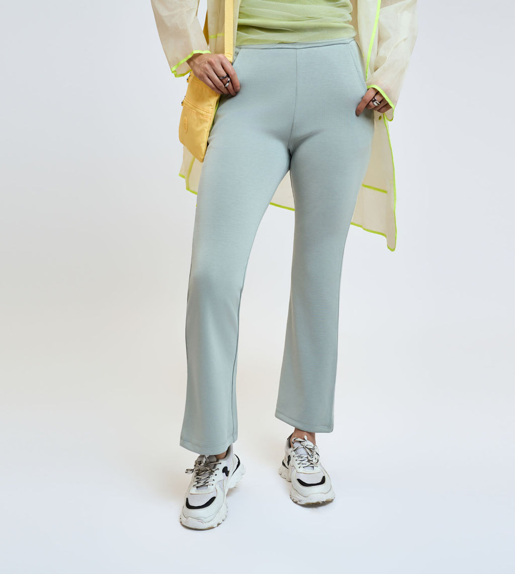 Jade Grey Modal Flared Pants