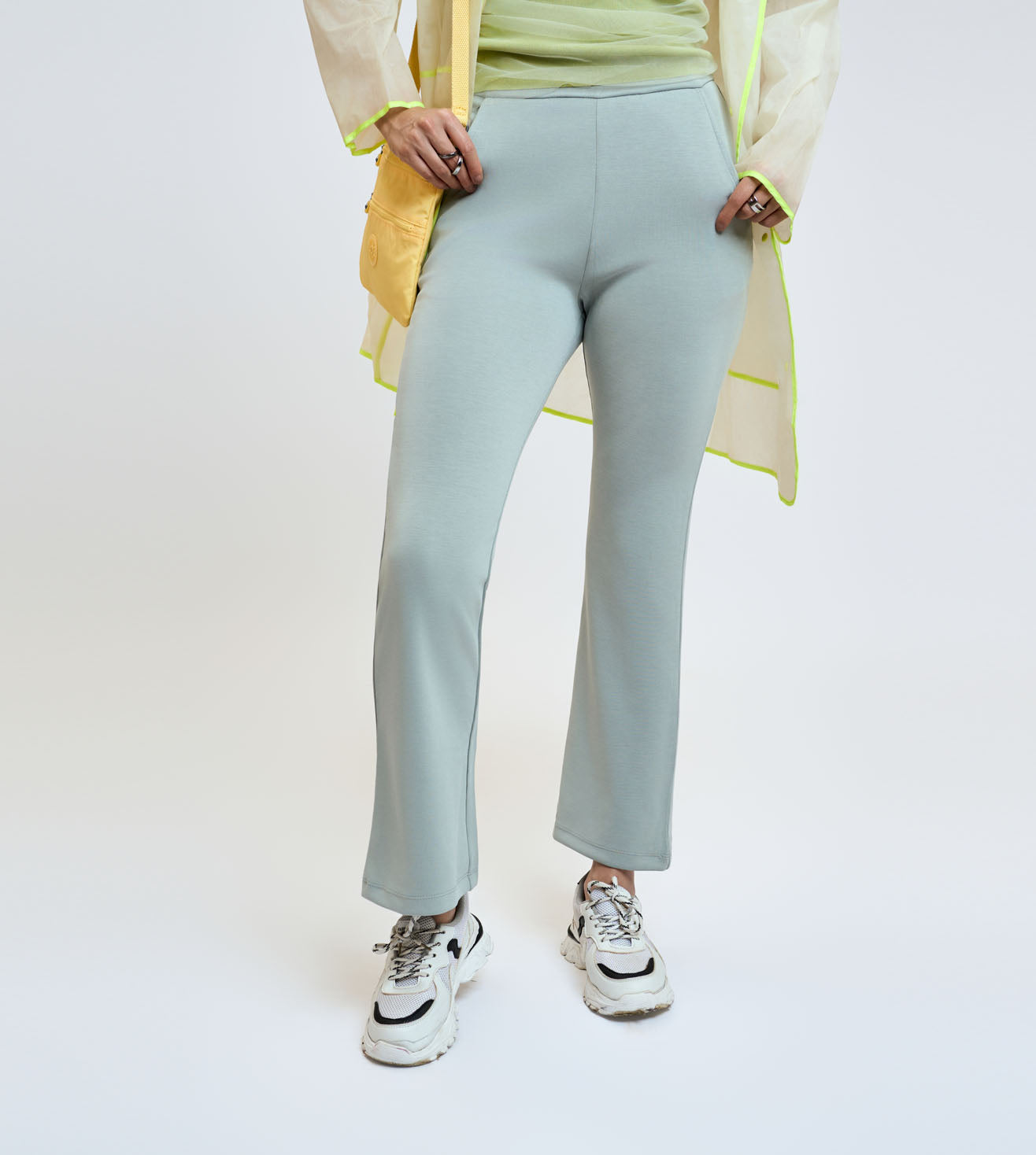 Jade Grey Modal Flared Pants