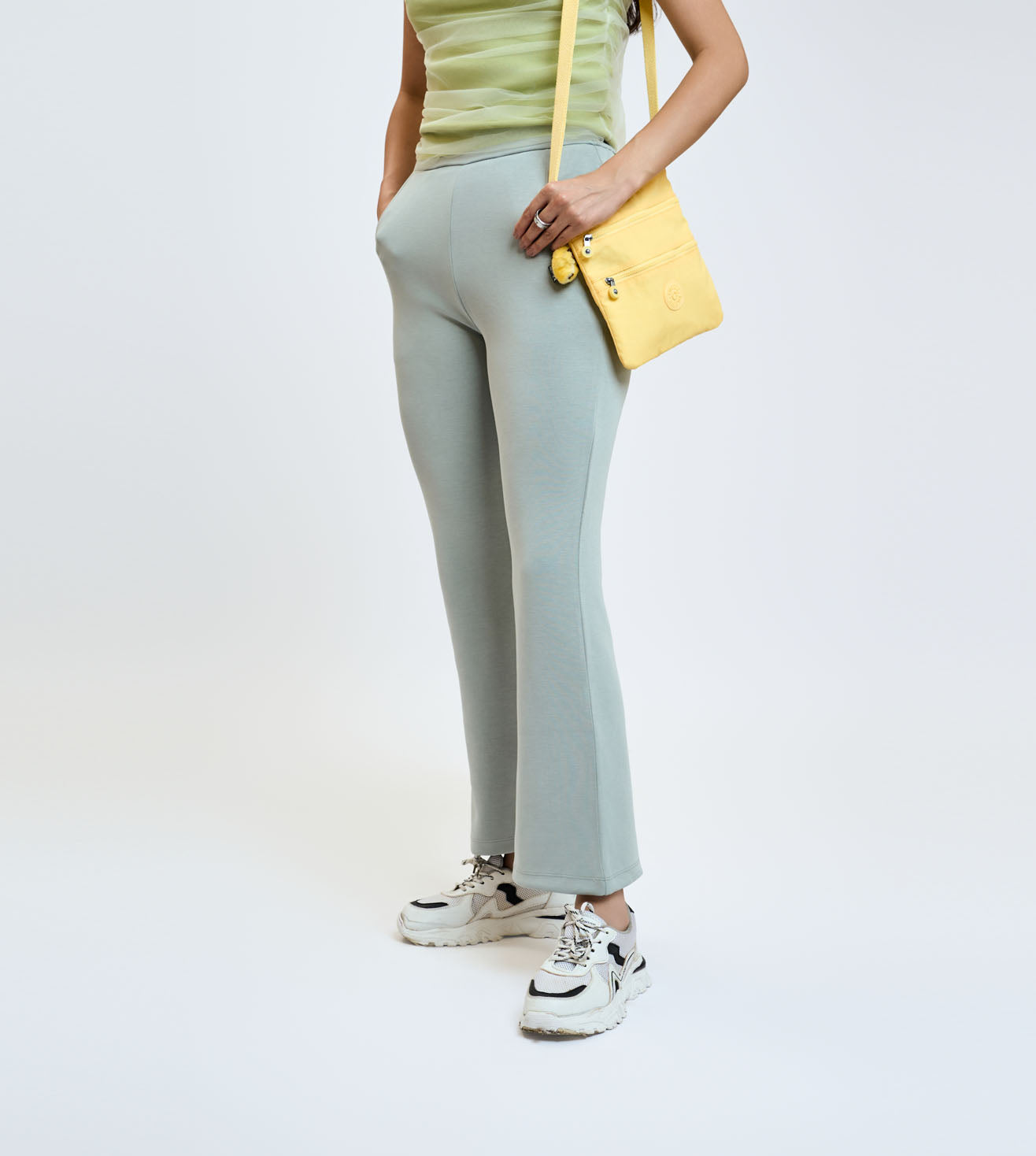 Jade Grey Modal Flared Pants