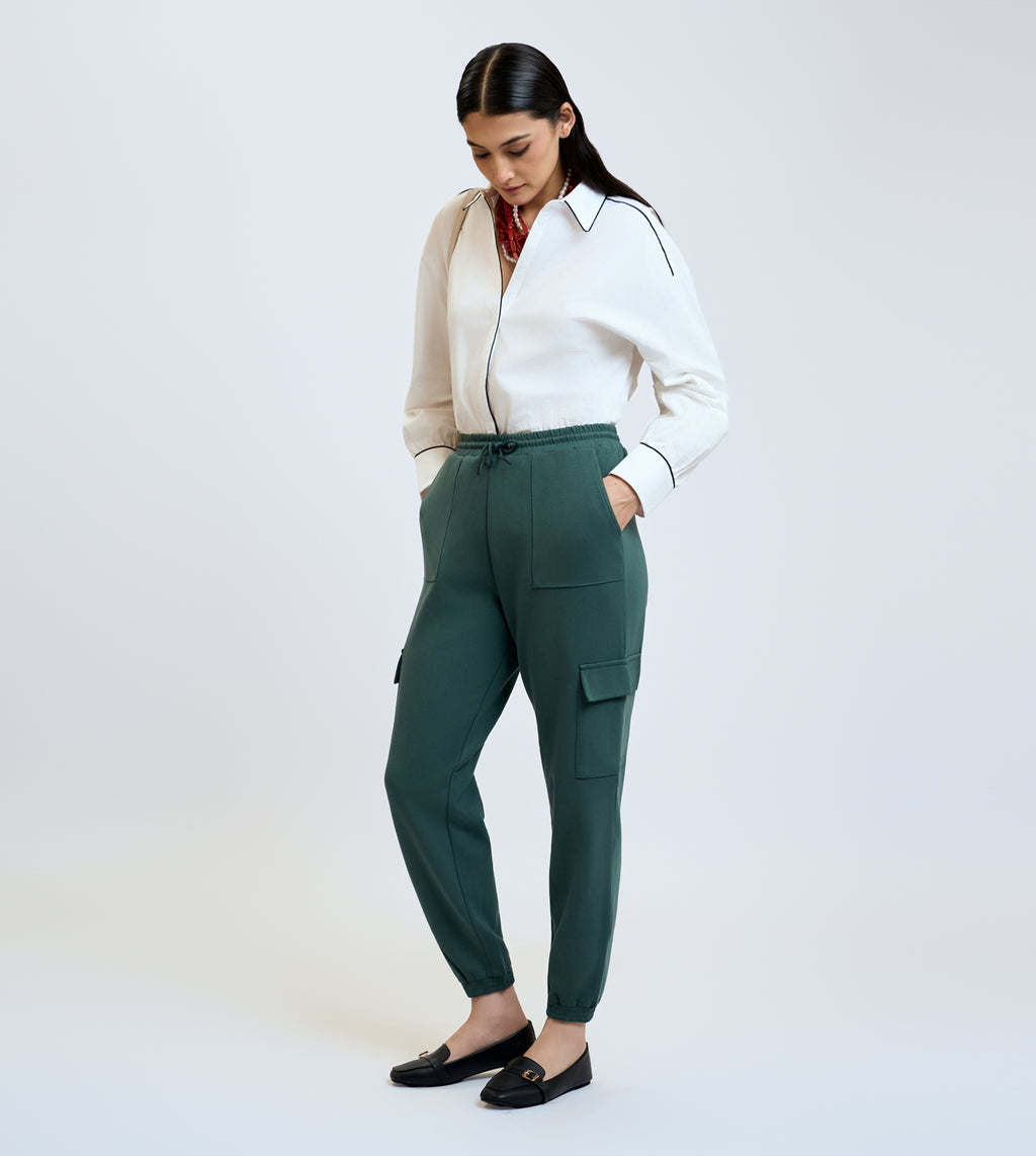 Dark Green Modal Cargo Joggers
