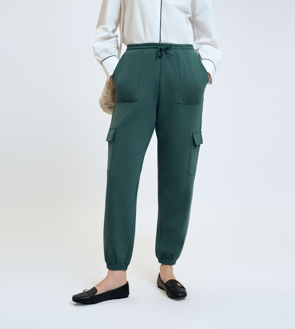 Dark Green Modal Cargo Joggers