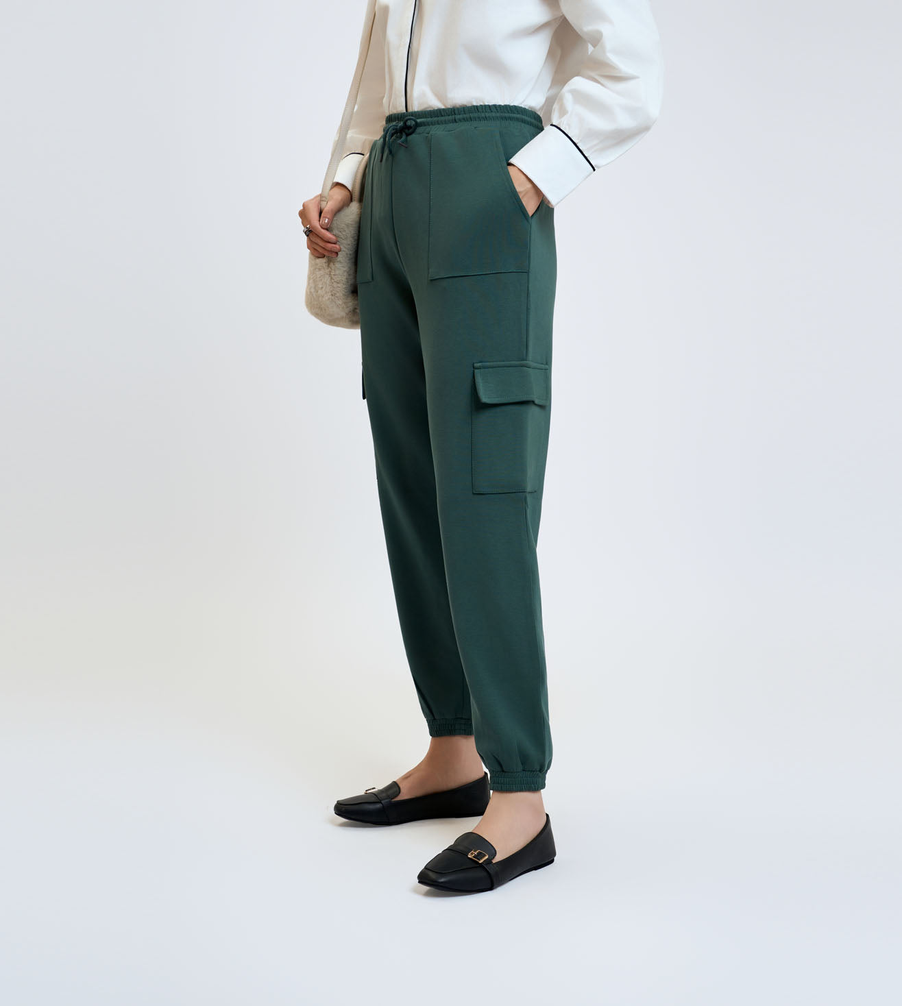 Dark Green Modal Cargo Joggers