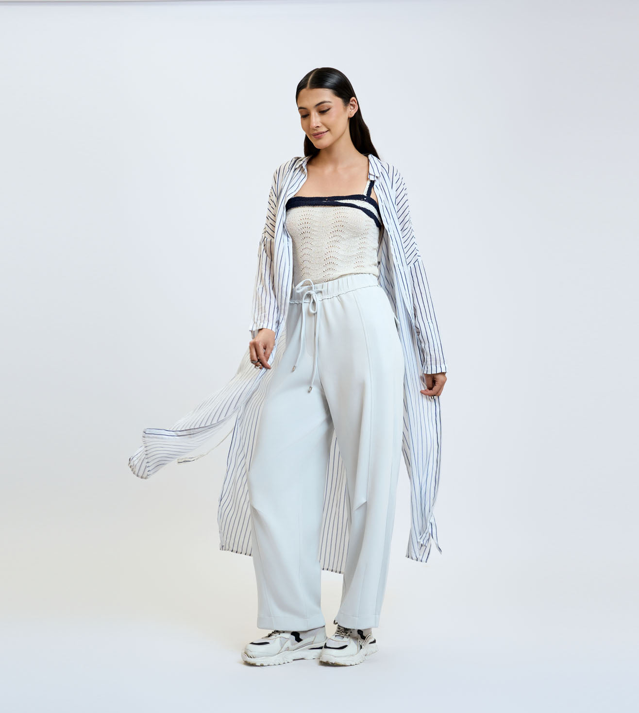 Off White Relaxed Drawstring Pants