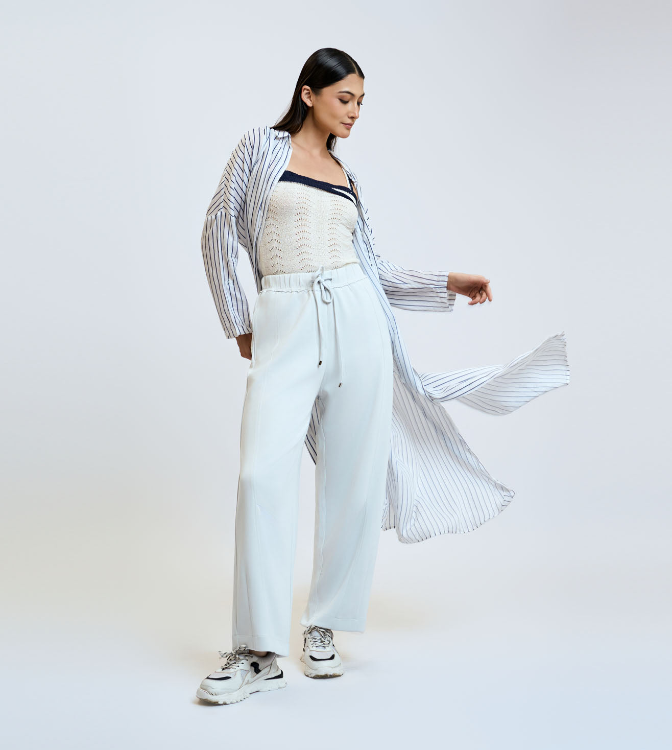 Off White Relaxed Drawstring Pants