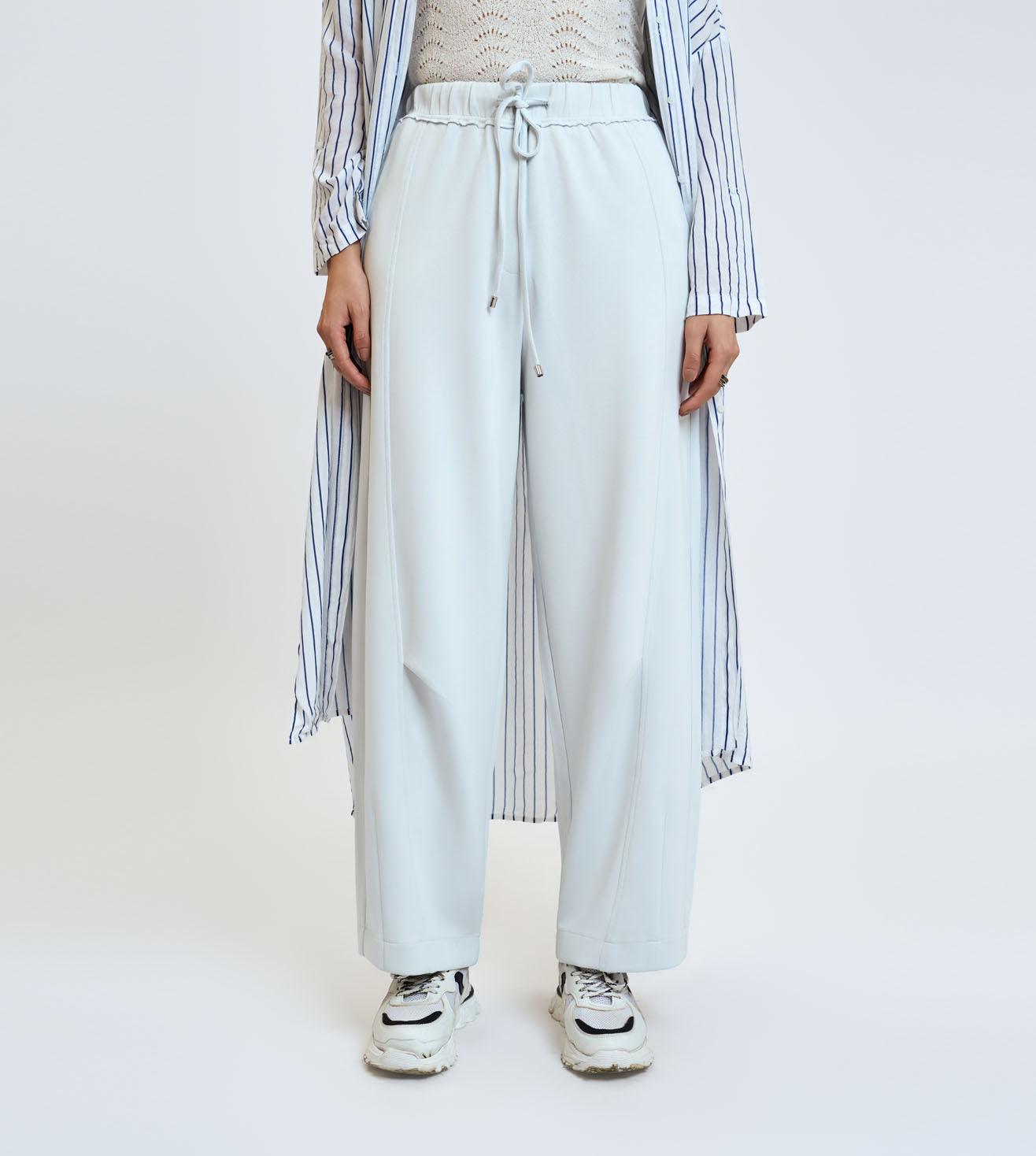 Off White Relaxed Drawstring Pants