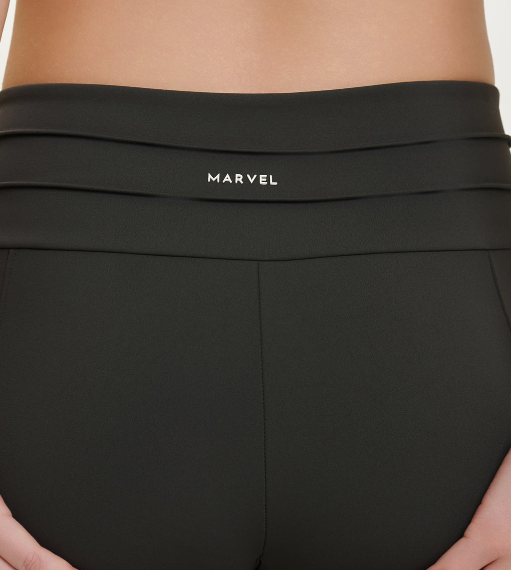 Olive Nylon Spandex Sculpt Panel Leggings