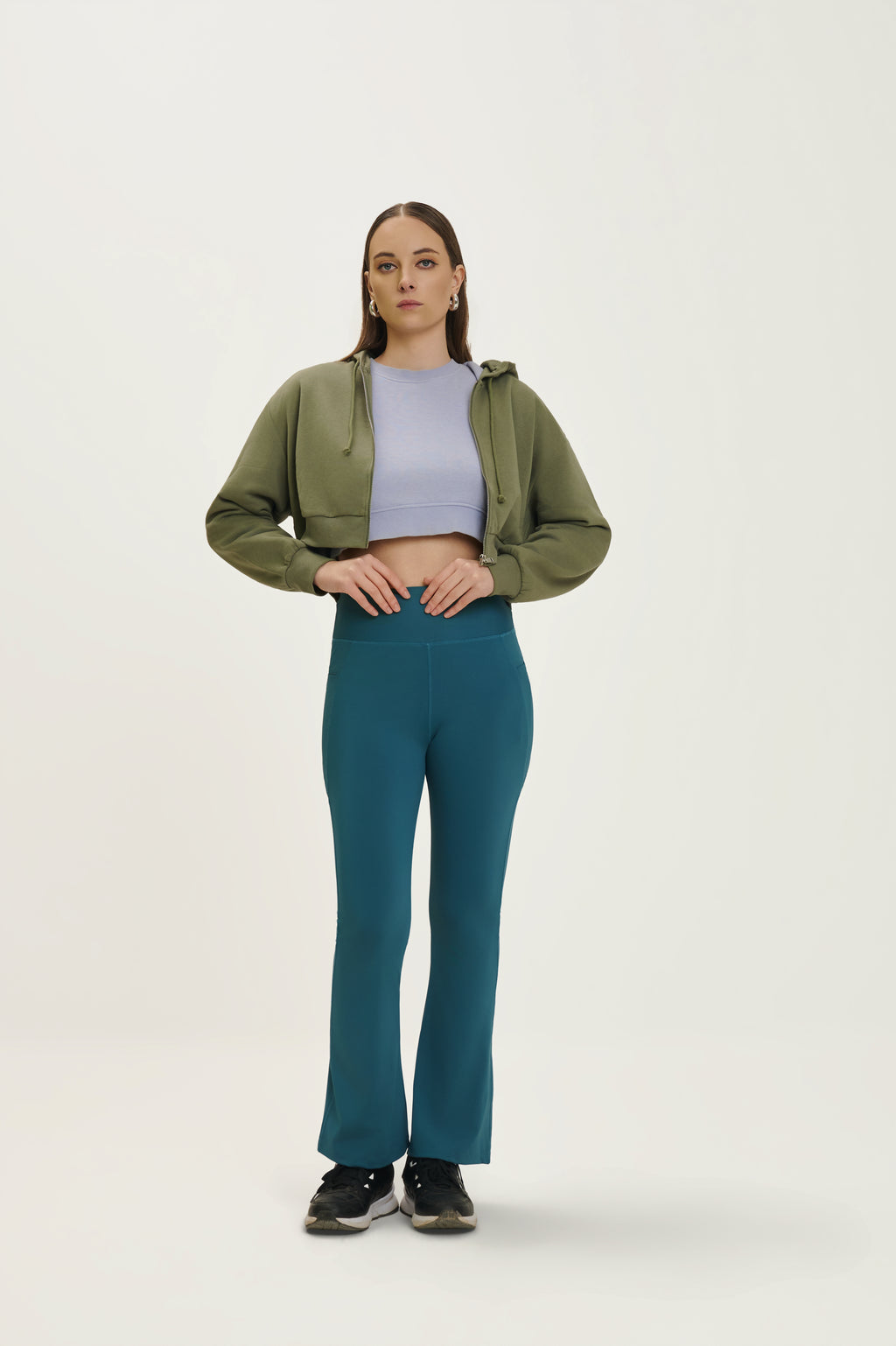 Nylon Spandex Flared Active Pants