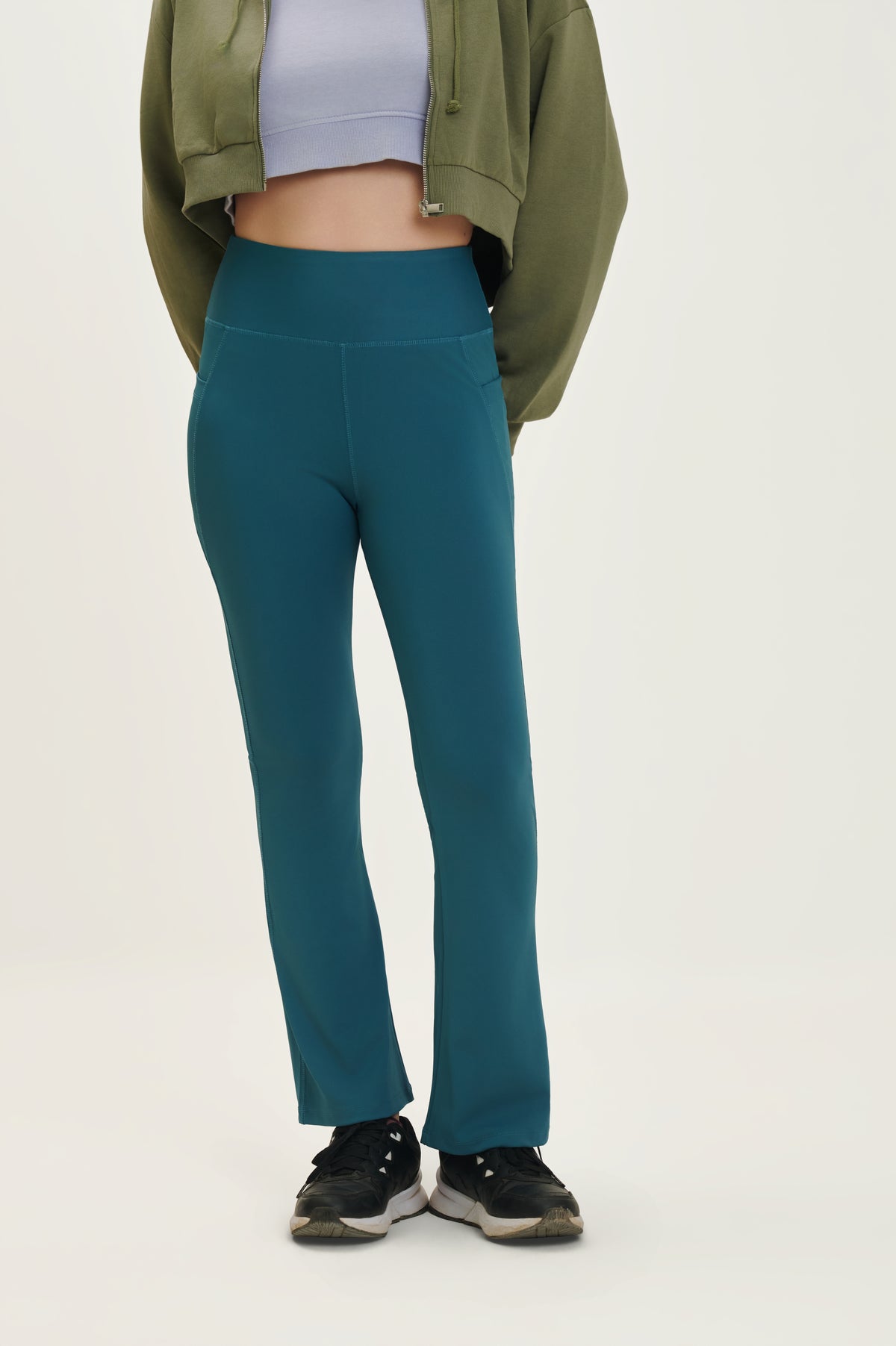 Nylon Spandex Flared Active Pants