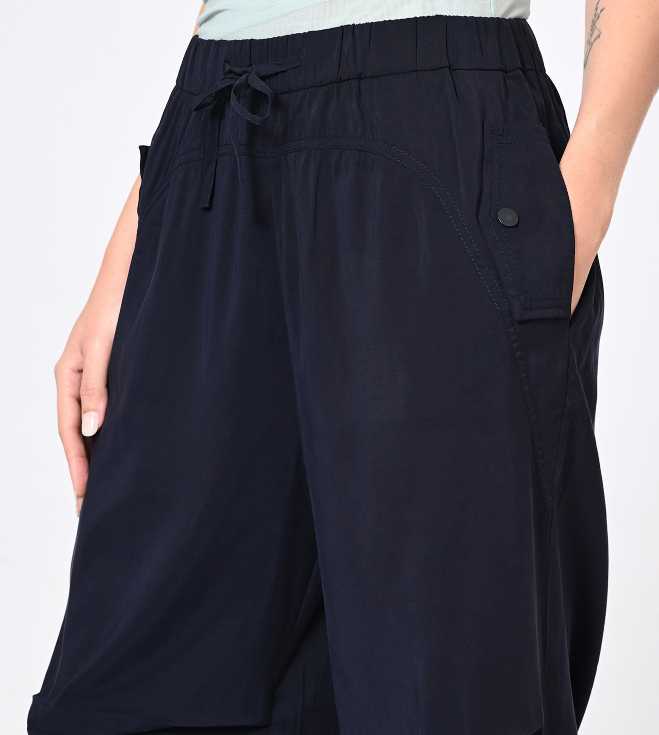 Navy Polynosic Utility Cargo Pants