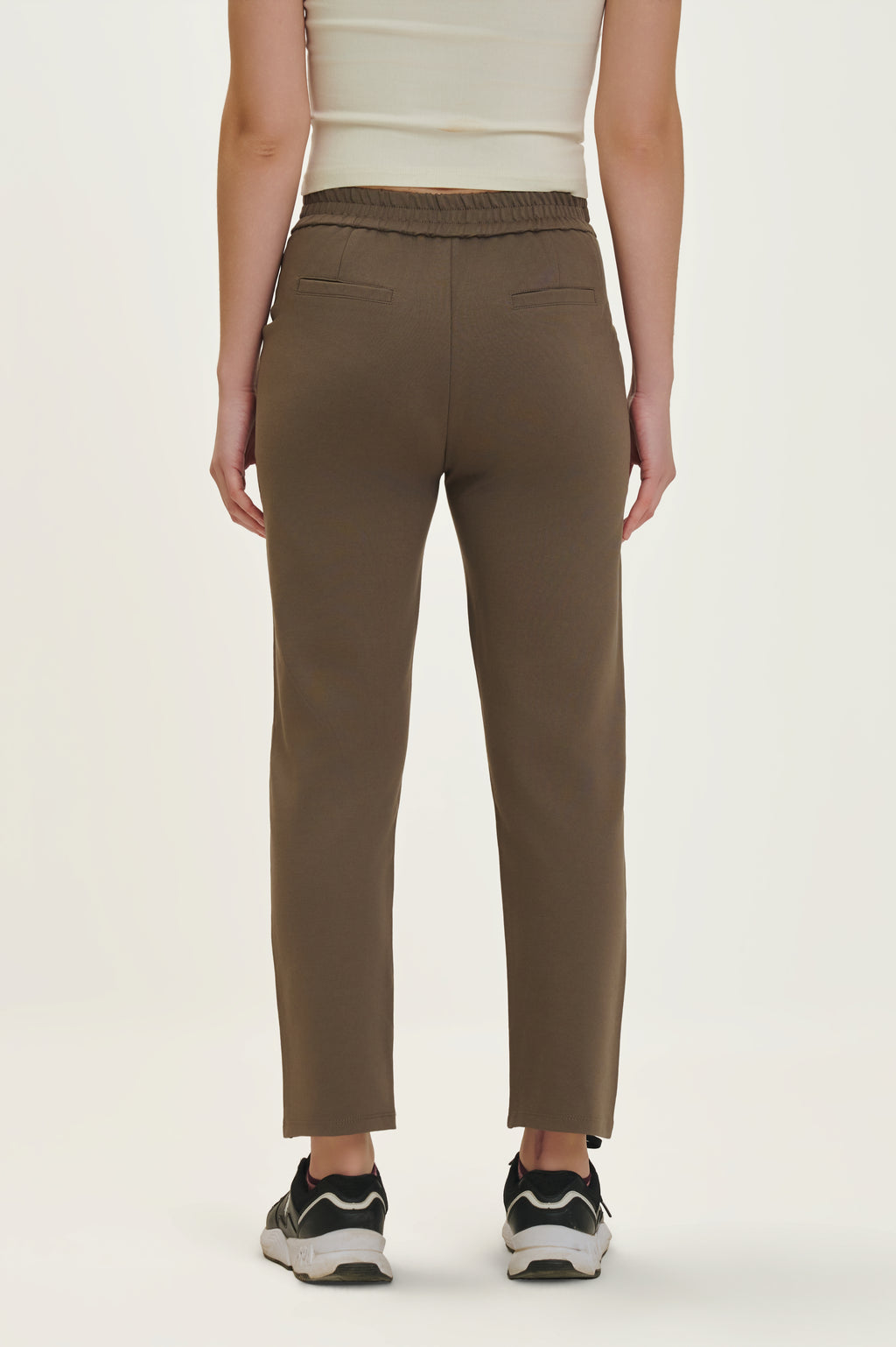 Brown Ponty Roma Ankle-Length Slim Fit Pants