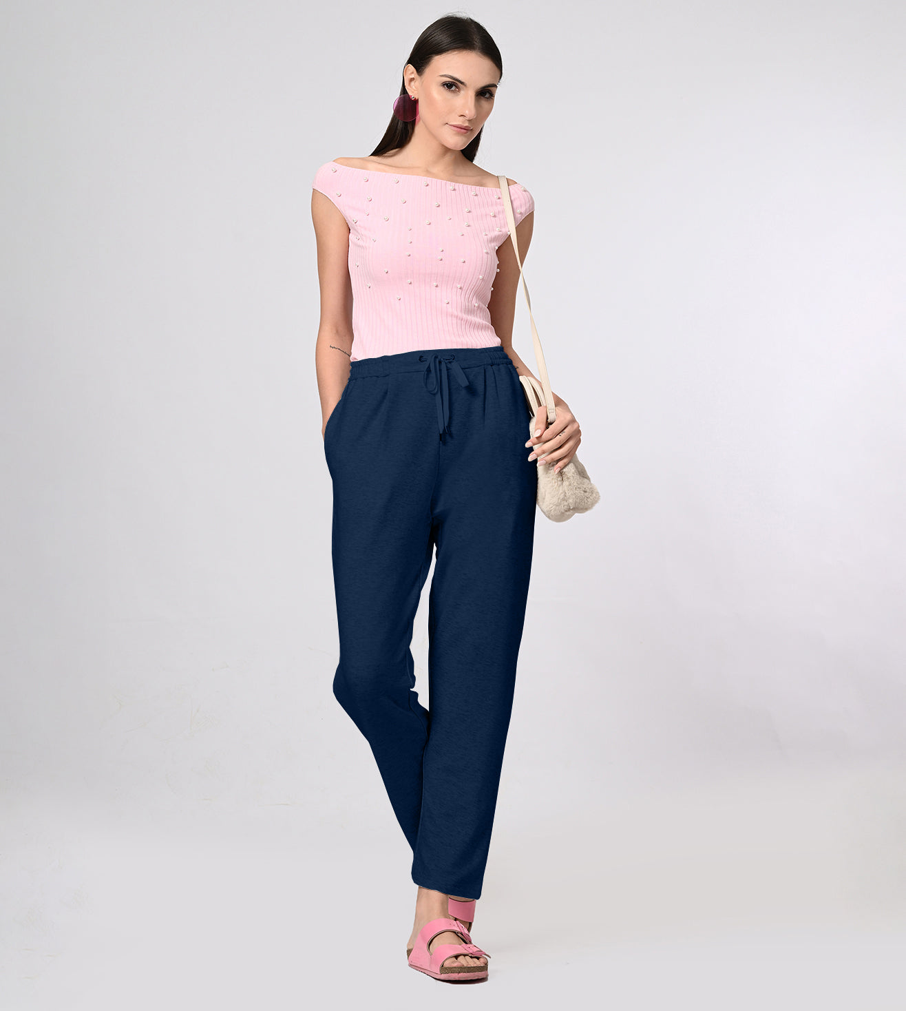 Modal Fleece Navy Track Pants