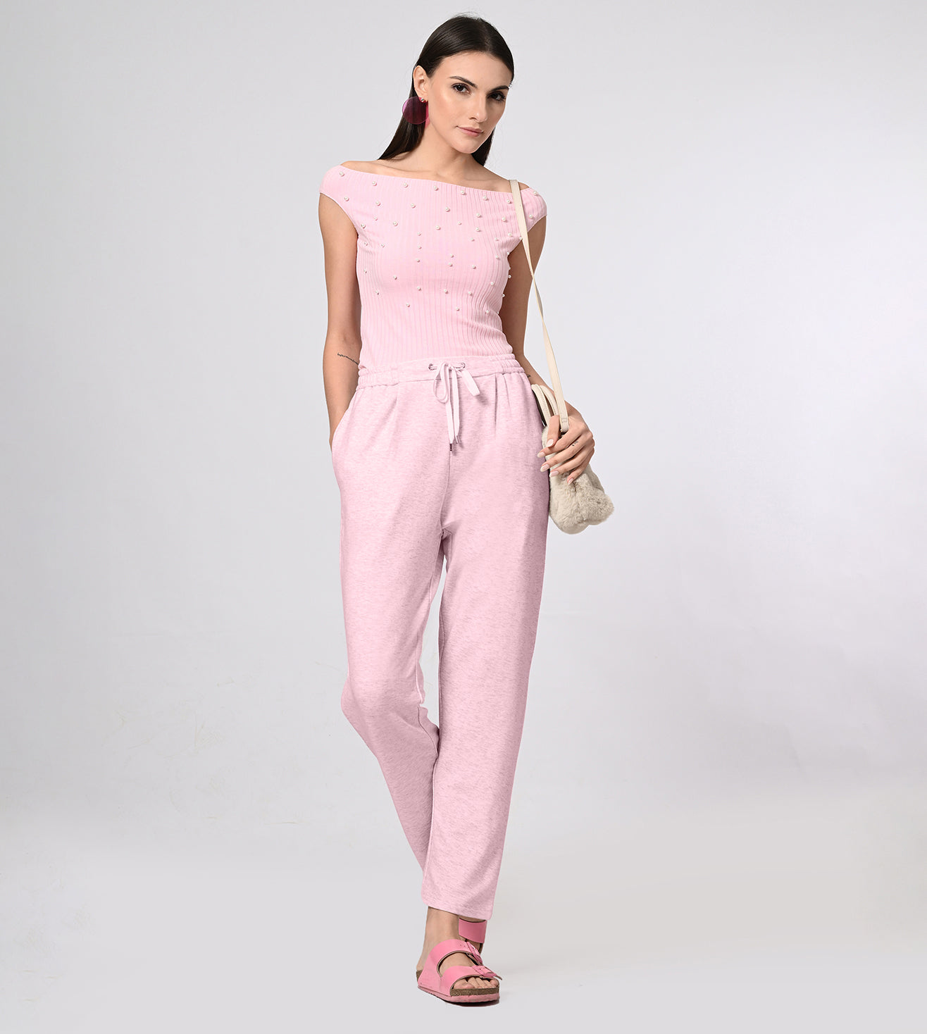 Modal Fleece Light Pink Track Pants