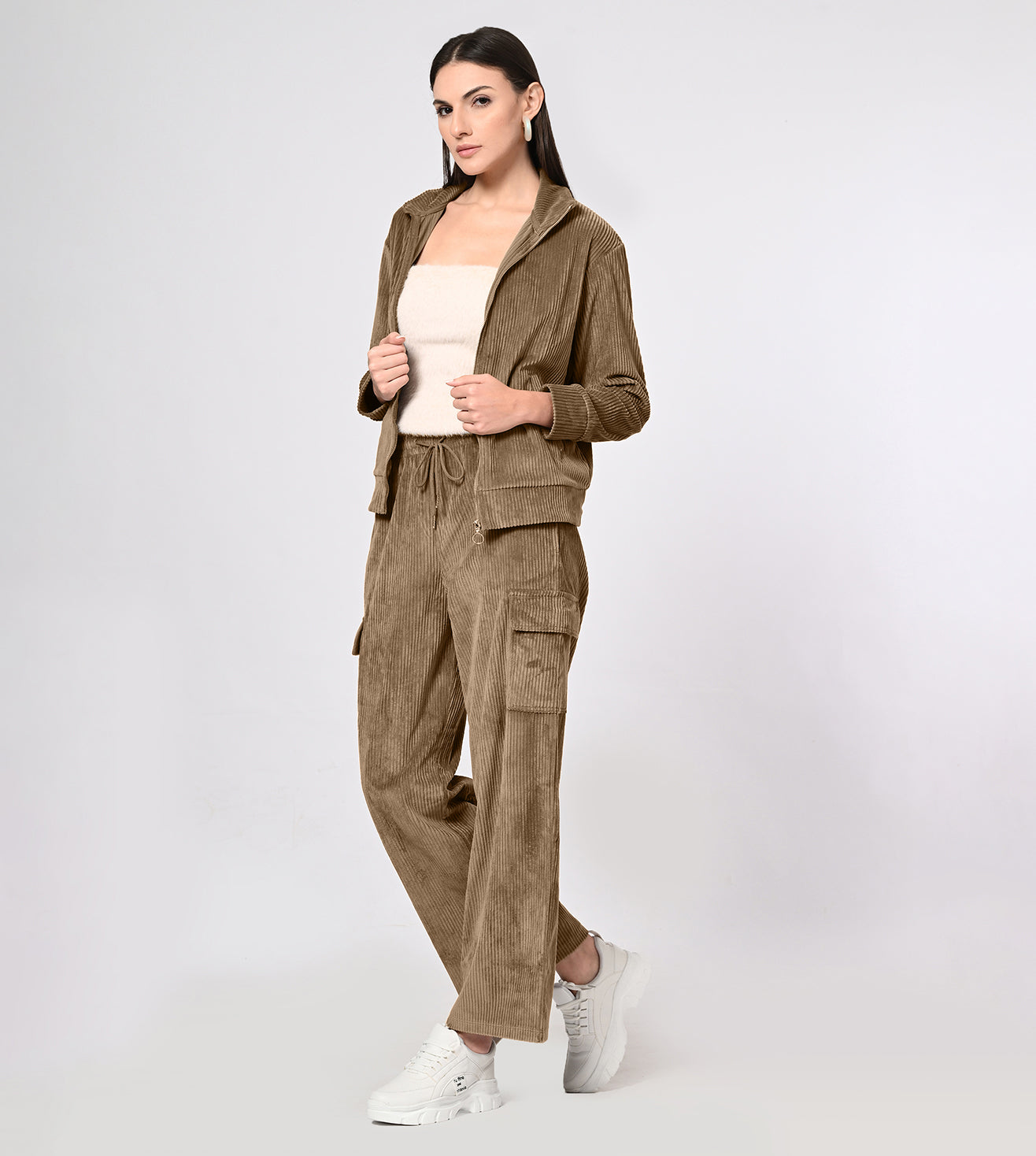 Corduroy Khaki Co-ord Set