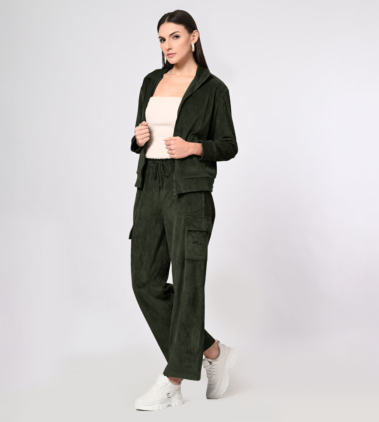 Corduroy Olive Co-ord Set