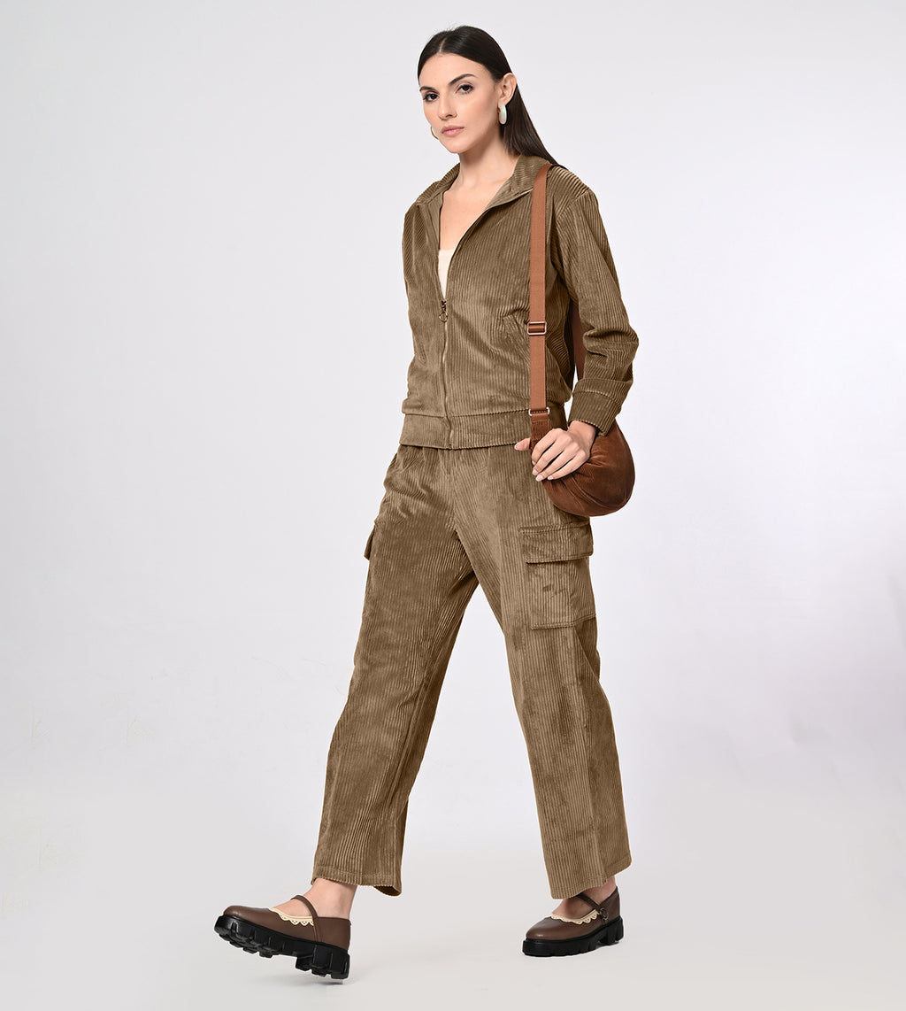 Corduroy Khaki Co-ord Set