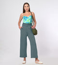Belgian Blue Modal High-Rise Wide Leg Pants