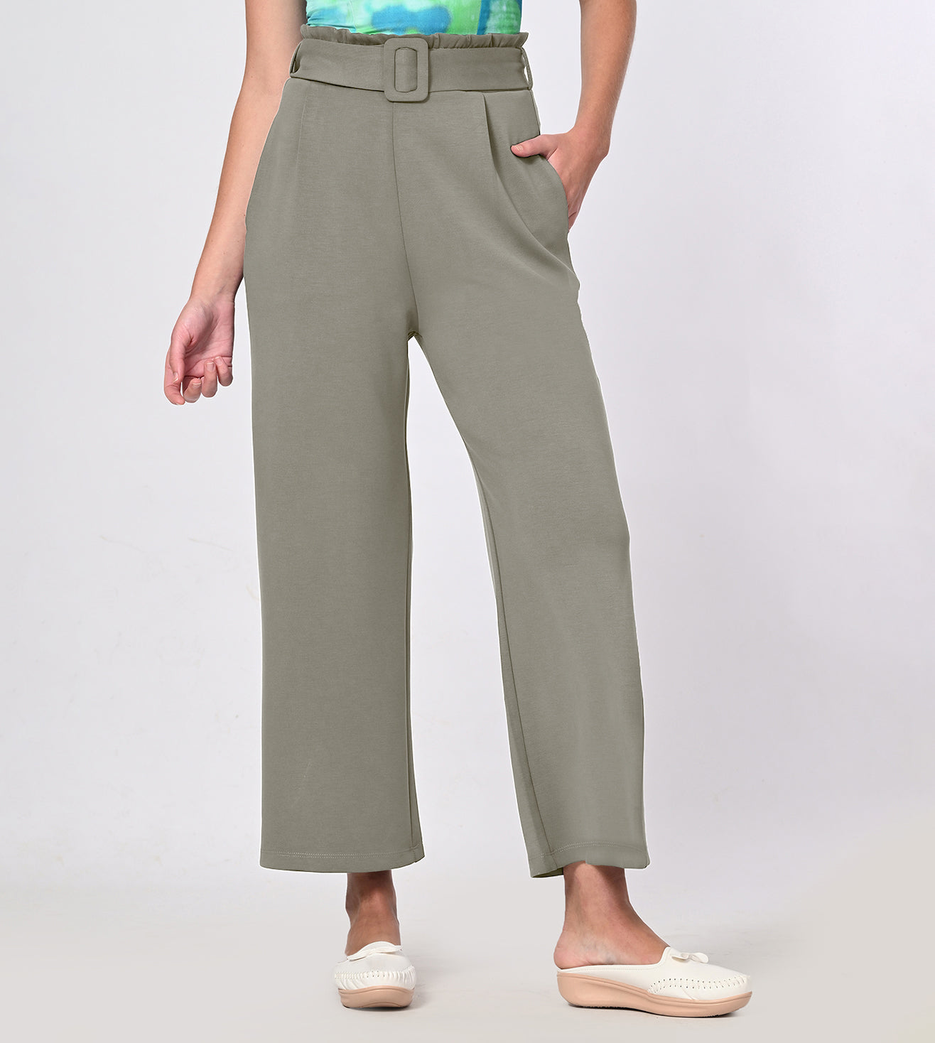 River Stone Modal High-Rise Wide Leg Pants