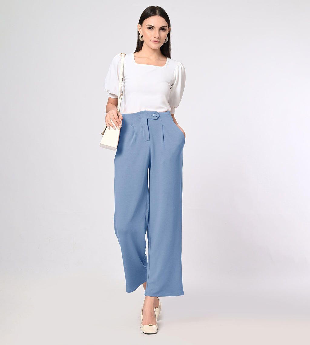Modal Fleece Peach Blue Comfort Pants