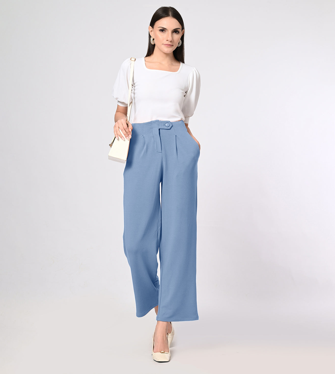 Modal Fleece Peach Blue Comfort Pants