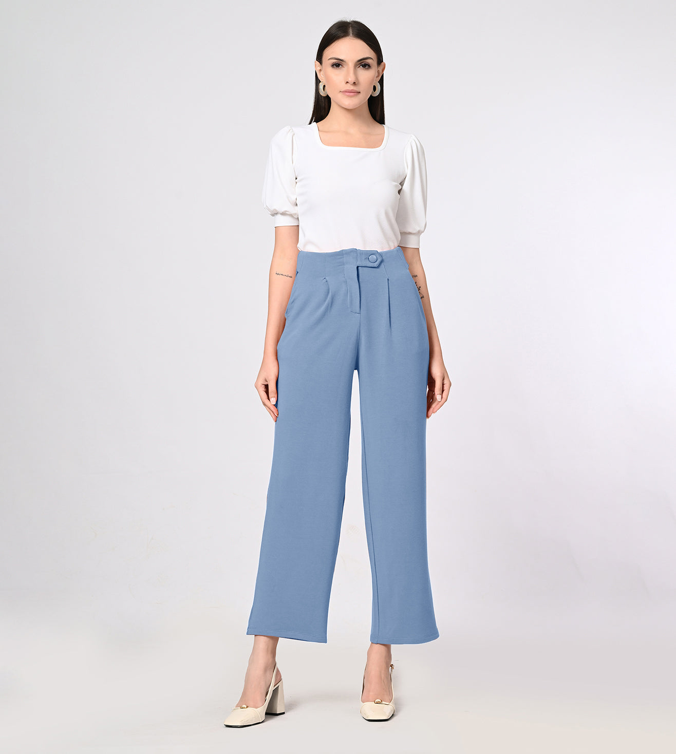 Modal Fleece Peach Blue Comfort Pants