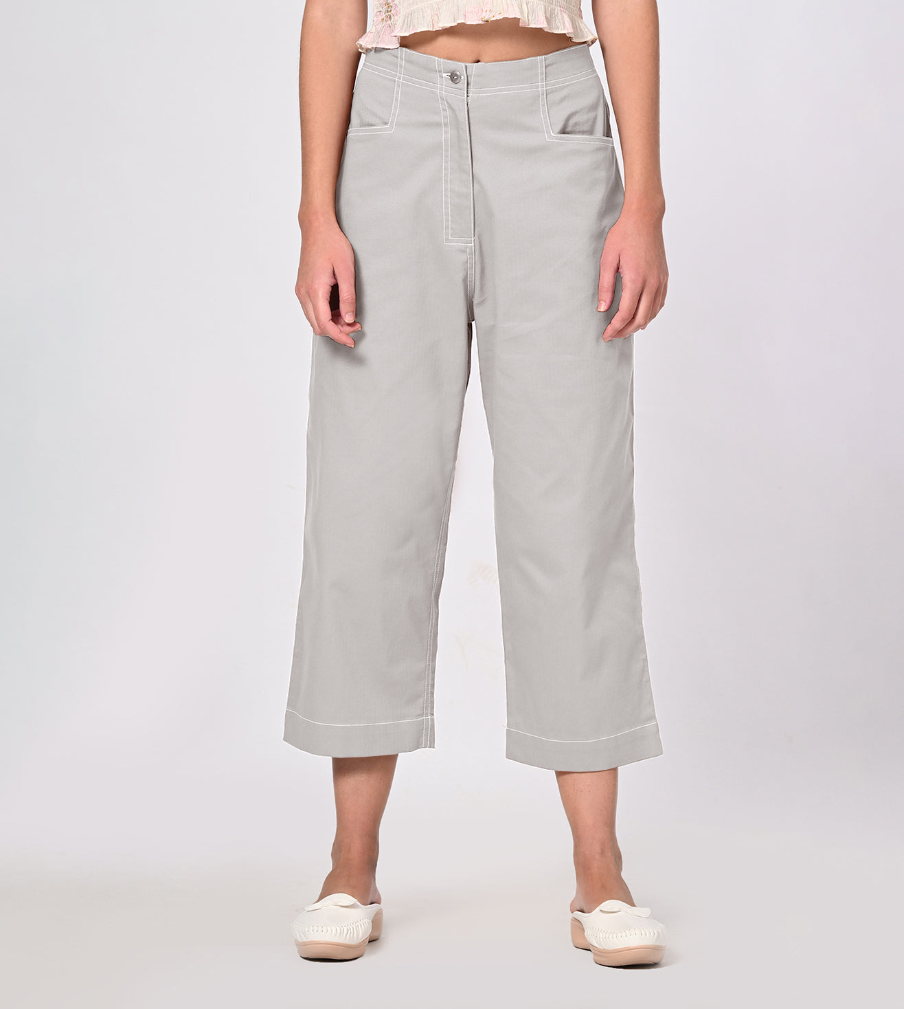 Rayon Stone Wide Leg Culottes