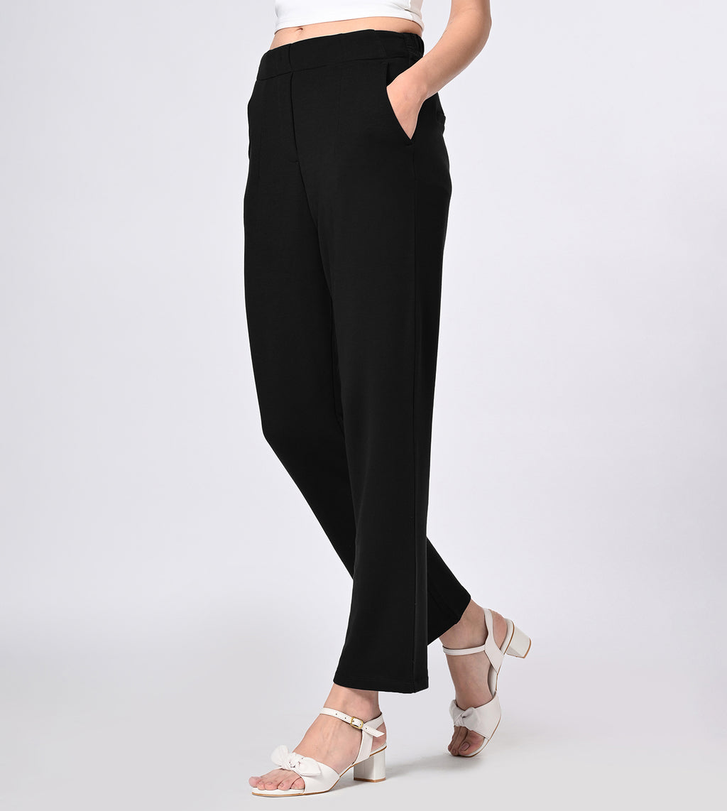 Modal Fleece Black Fit Pants