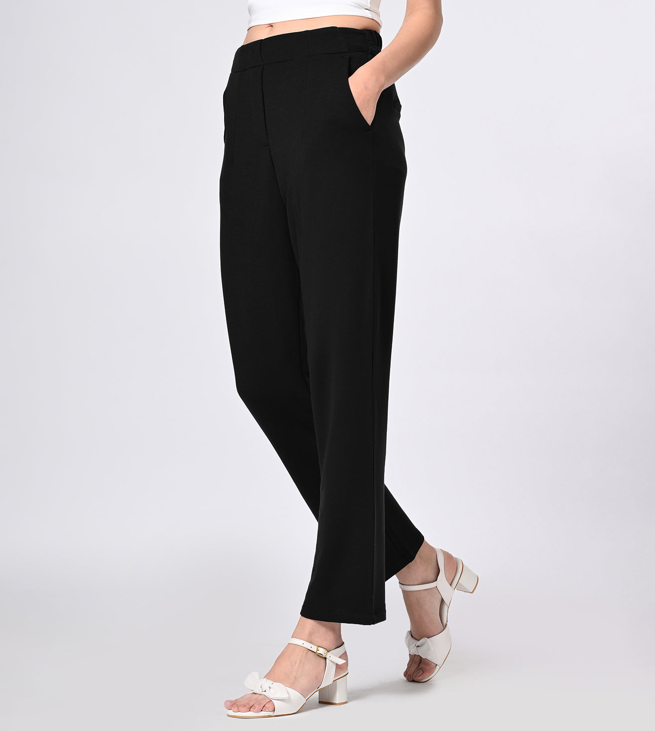 Modal Fleece Black Fit Pants