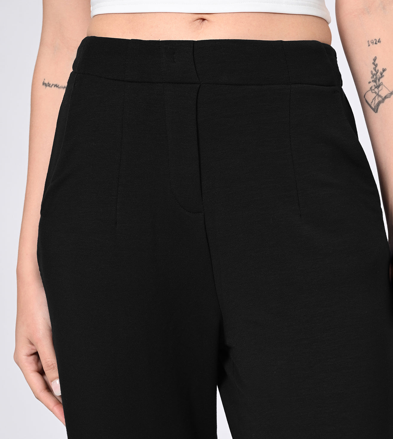 Modal Fleece Black Fit Pants