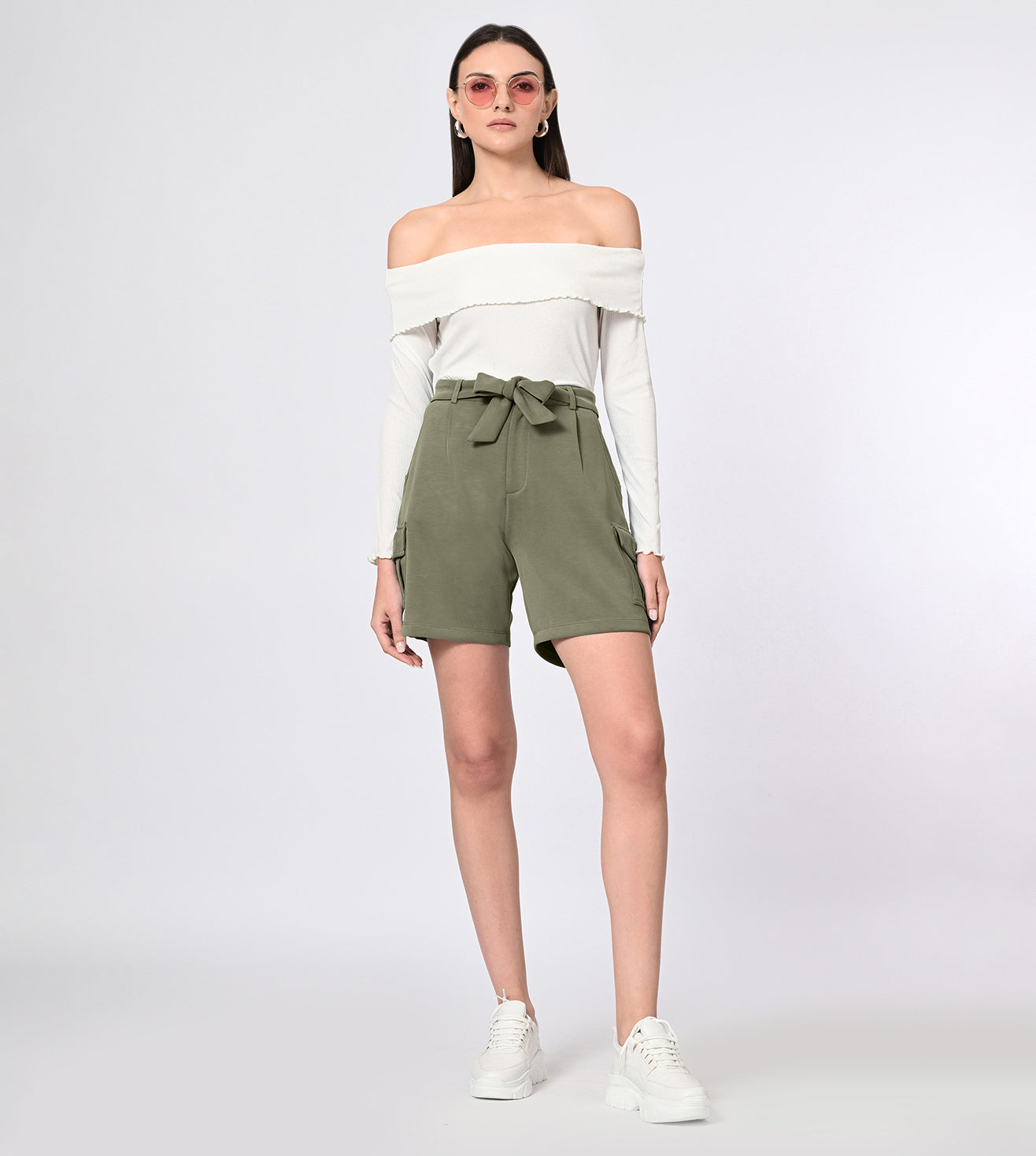 Modal Olive Bow Shorts