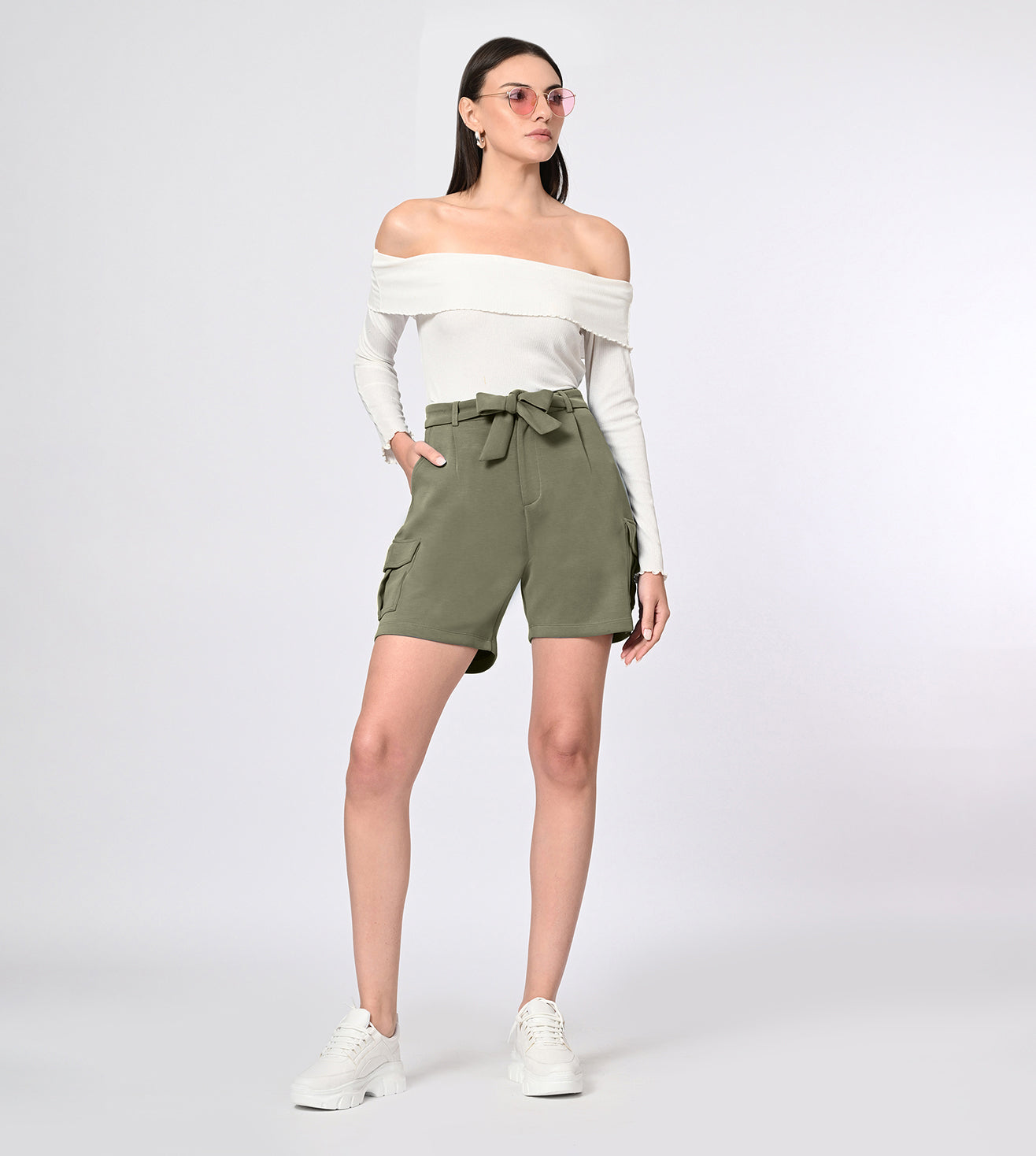 Modal Olive Bow Shorts