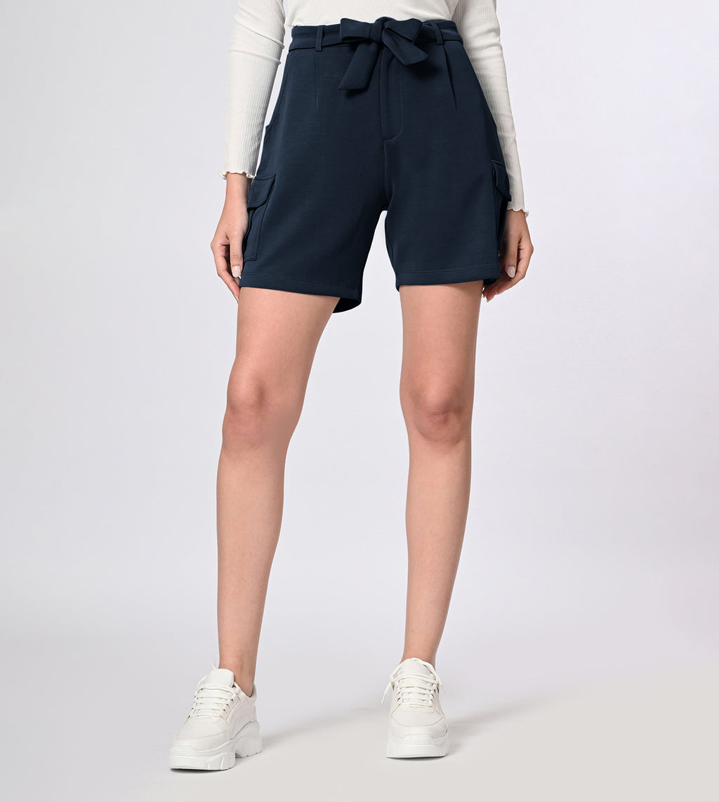 Modal Dark Navy Bow Shorts