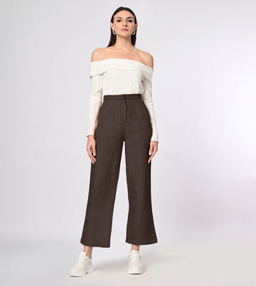 Cotton Linen Blend Coffee Summer Pants