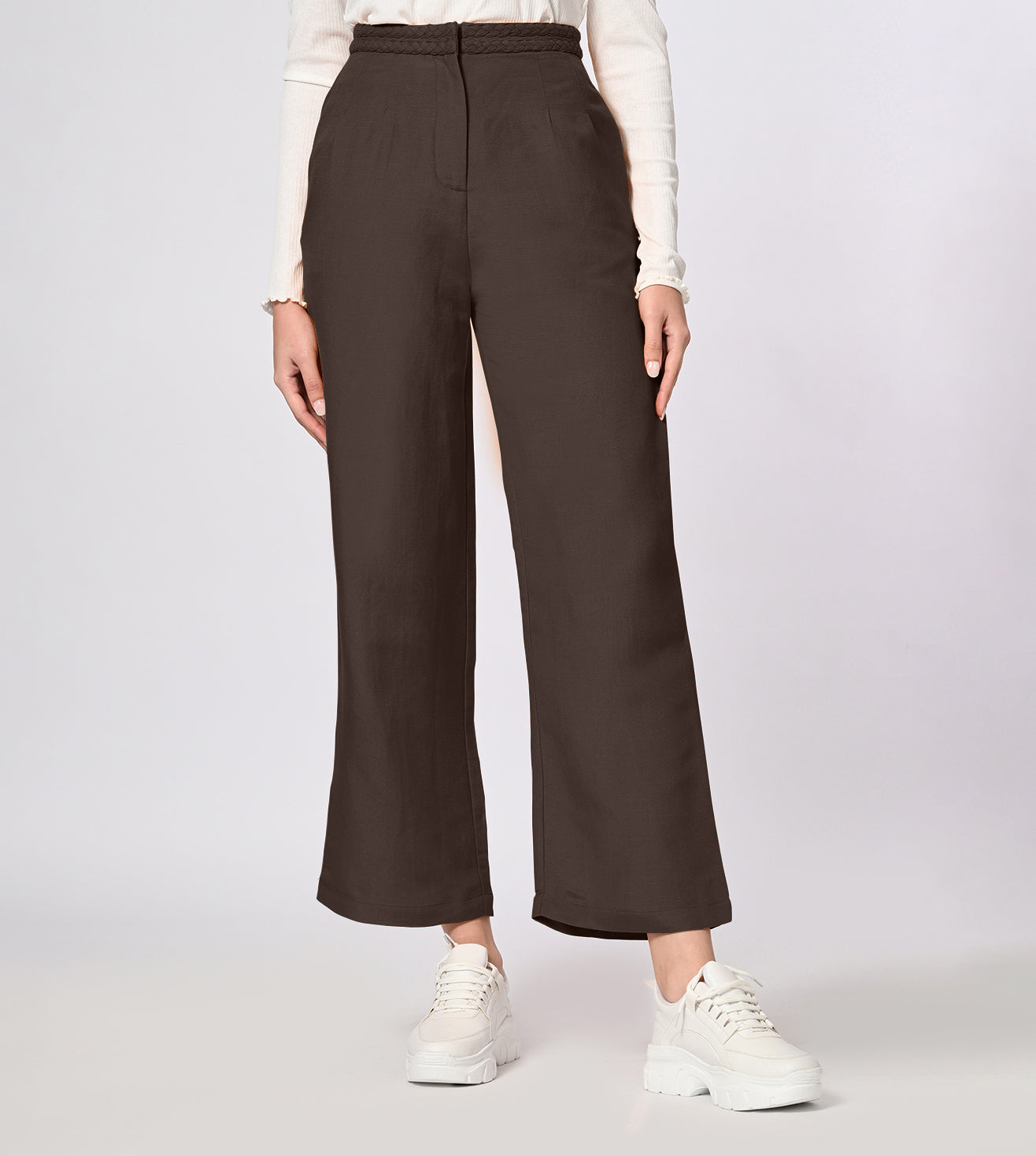 Cotton Linen Blend Coffee Summer Pants