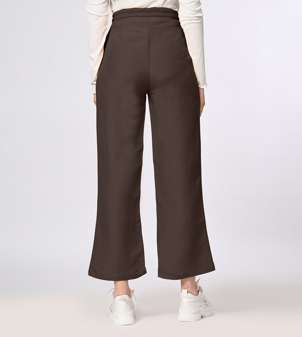 Cotton Linen Blend Coffee Summer Pants