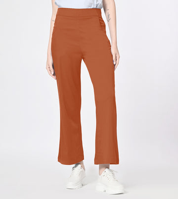 Polyester Spandex Rust Casual Pants