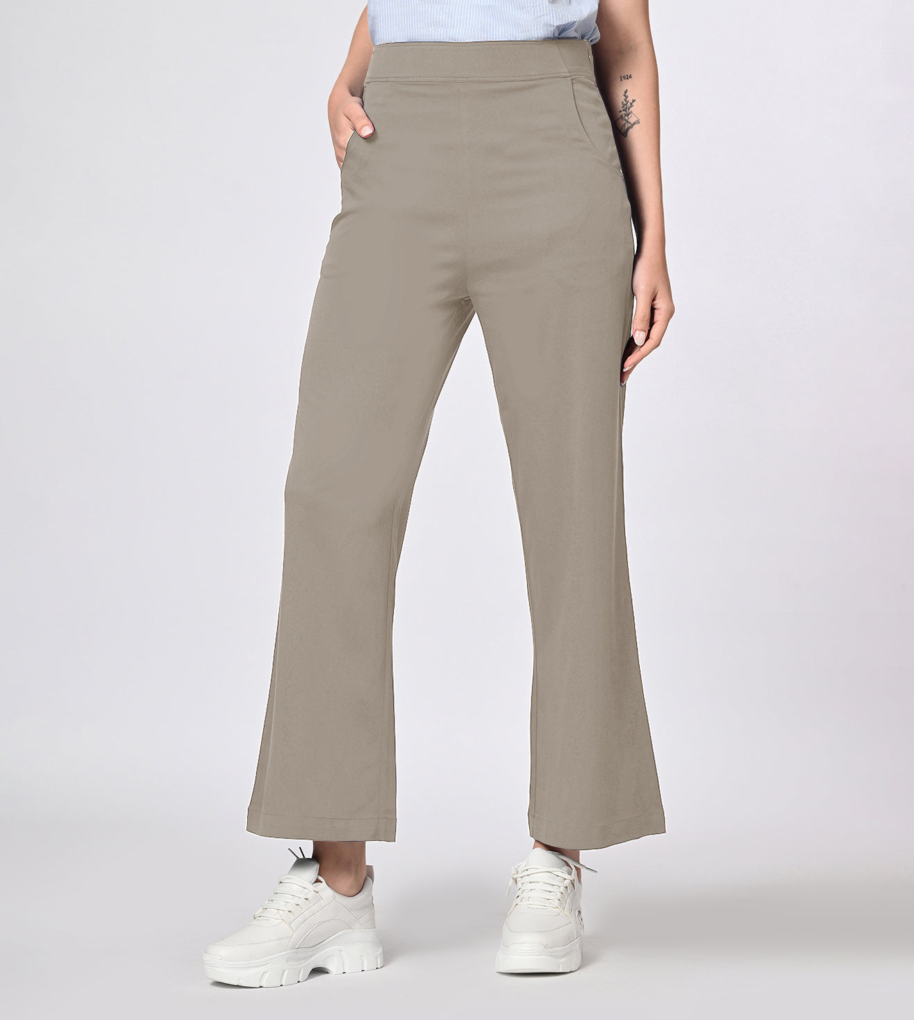 Polyester Spandex Stone Casual Pants