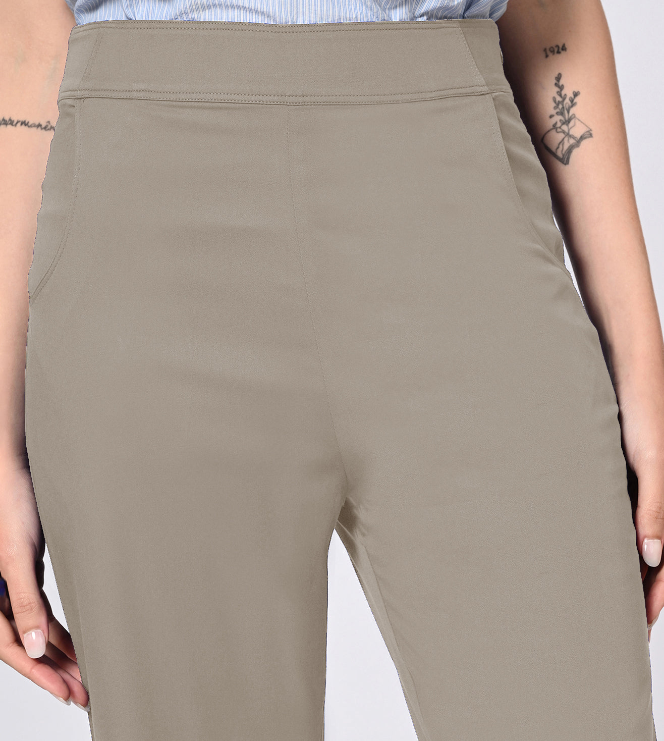 Polyester Spandex Stone Casual Pants