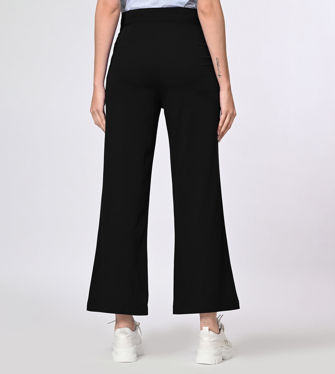 Polyester Spandex Black Casual Pants
