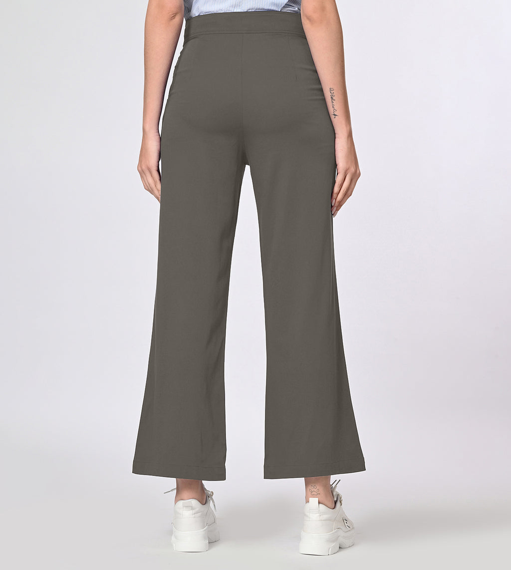 Polyester Spandex Light Grey Casual Pants